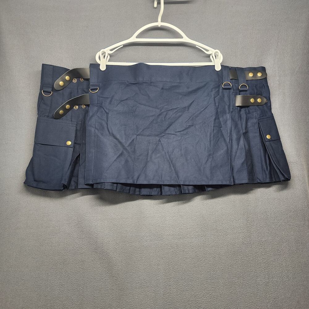 Scottish Kilt Blue Utility Mens 65 Pleated Adjustable Buckle Festival